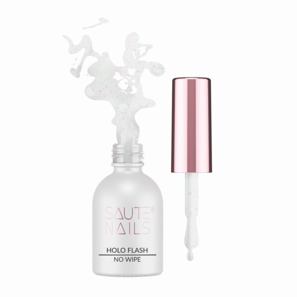 Top no Wipe с Ефект Holo Flash, 8ml Saute Nails